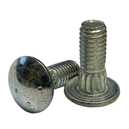 CB3834RN 3/8"-16 X 3/4" Carriage Bolt, Ribbed Neck, Zinc